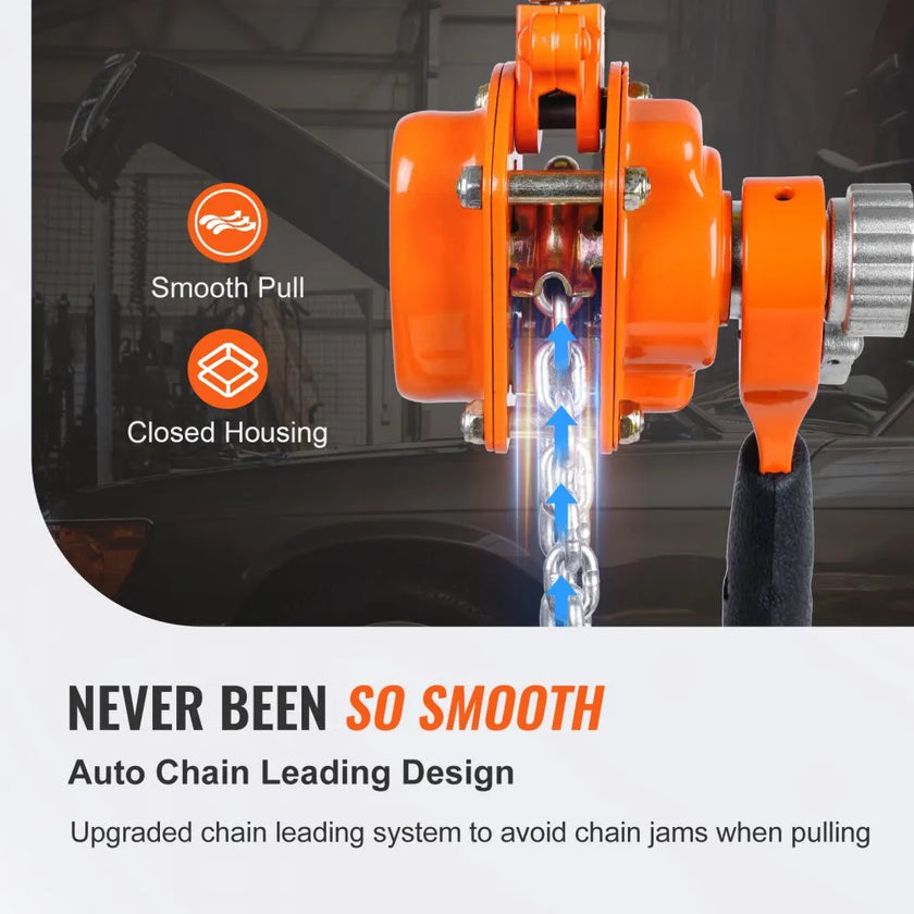 VEVOR Manual Lever Chain Hoist, 1/4 Ton 550 lbs Capacity 10 FT Come Along, G80 Galvanized Carbon Steel with Weston Double-Pawl Brake, Auto Chain Leading & 360° Rotation Hook, for Garage Factory Dock