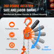 VEVOR Manual Lever Chain Hoist, 1/2 Ton 1100 lbs Capacity 5 FT Come Along, G80 Galvanized Carbon Steel with Weston Double-Pawl Brake, Auto Chain Leading & 360° Rotation Hook, for Garage Factory Dock