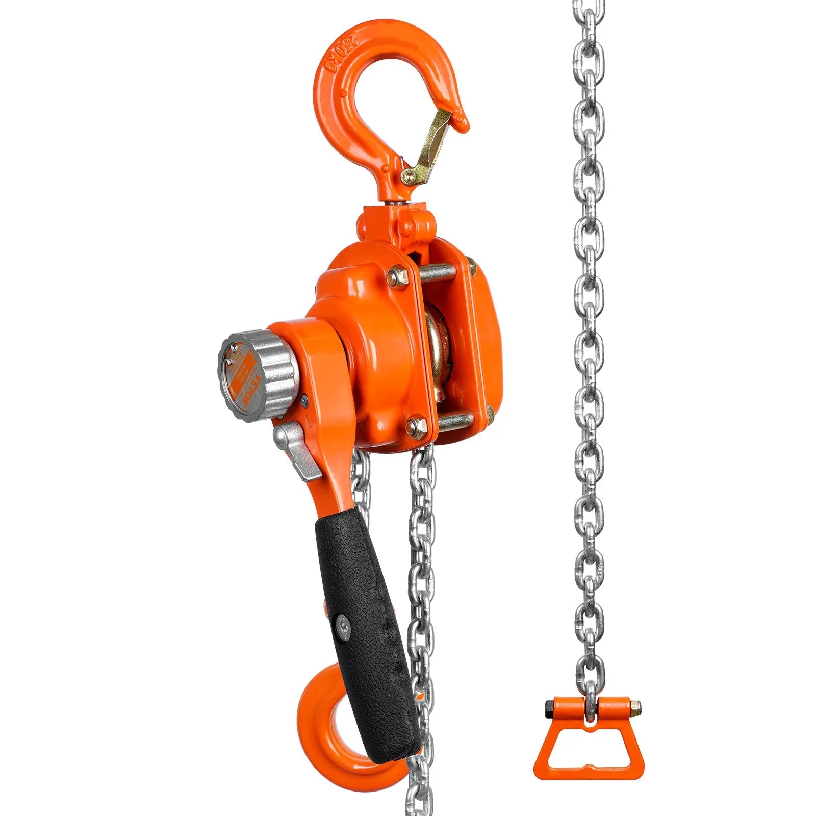 VEVOR Manual Lever Chain Hoist, 1/4 Ton 550 lbs Capacity 5 FT Come Along, G80 Galvanized Carbon Steel with Weston Double-Pawl Brake, Auto Chain Leading & 360° Rotation Hook, for Garage Factory Dock