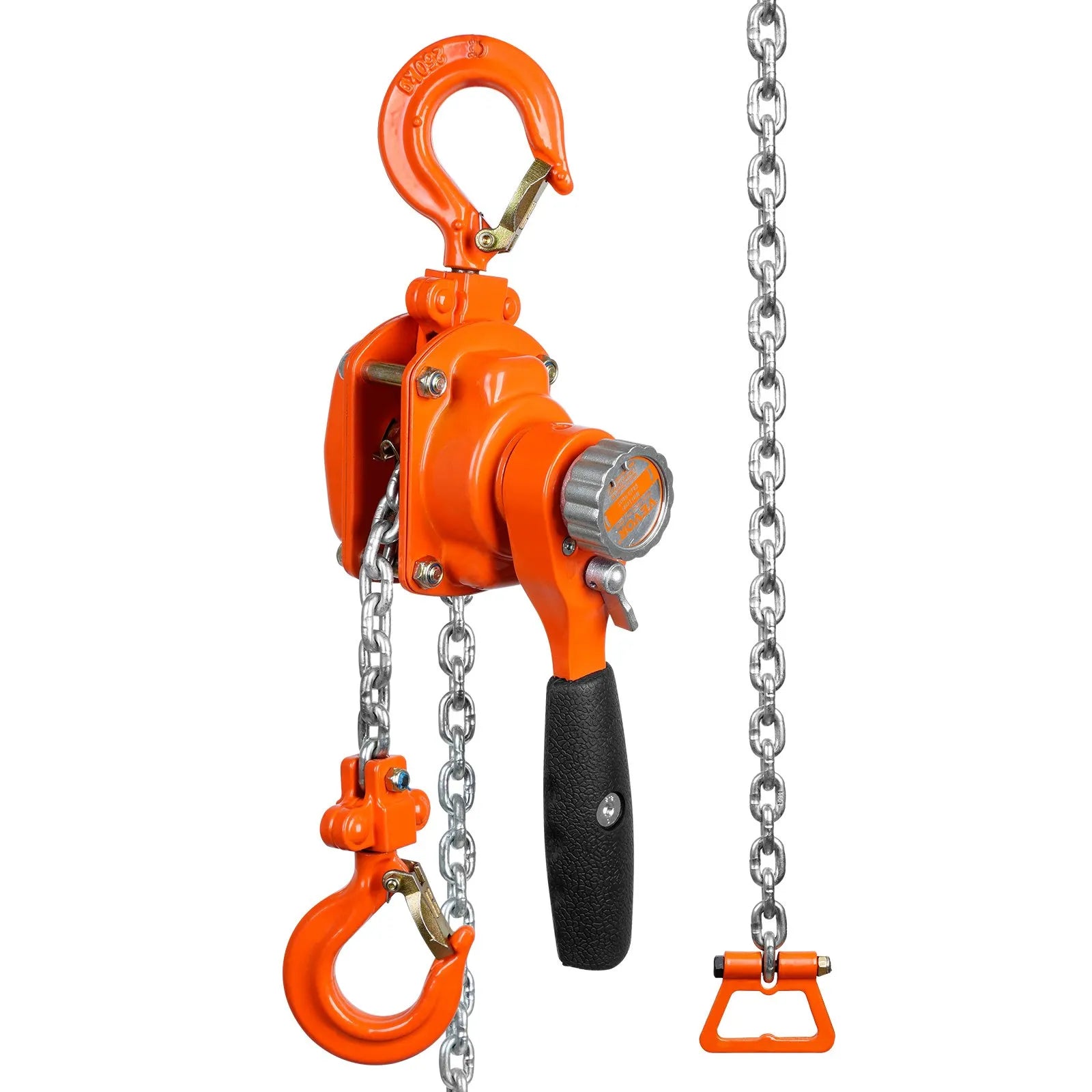 VEVOR Manual Lever Chain Hoist, 1/4 Ton 550 lbs Capacity 5 FT Come Along, G80 Galvanized Carbon Steel with Weston Double-Pawl Brake, Auto Chain Leading & 360° Rotation Hook, for Garage Factory Dock