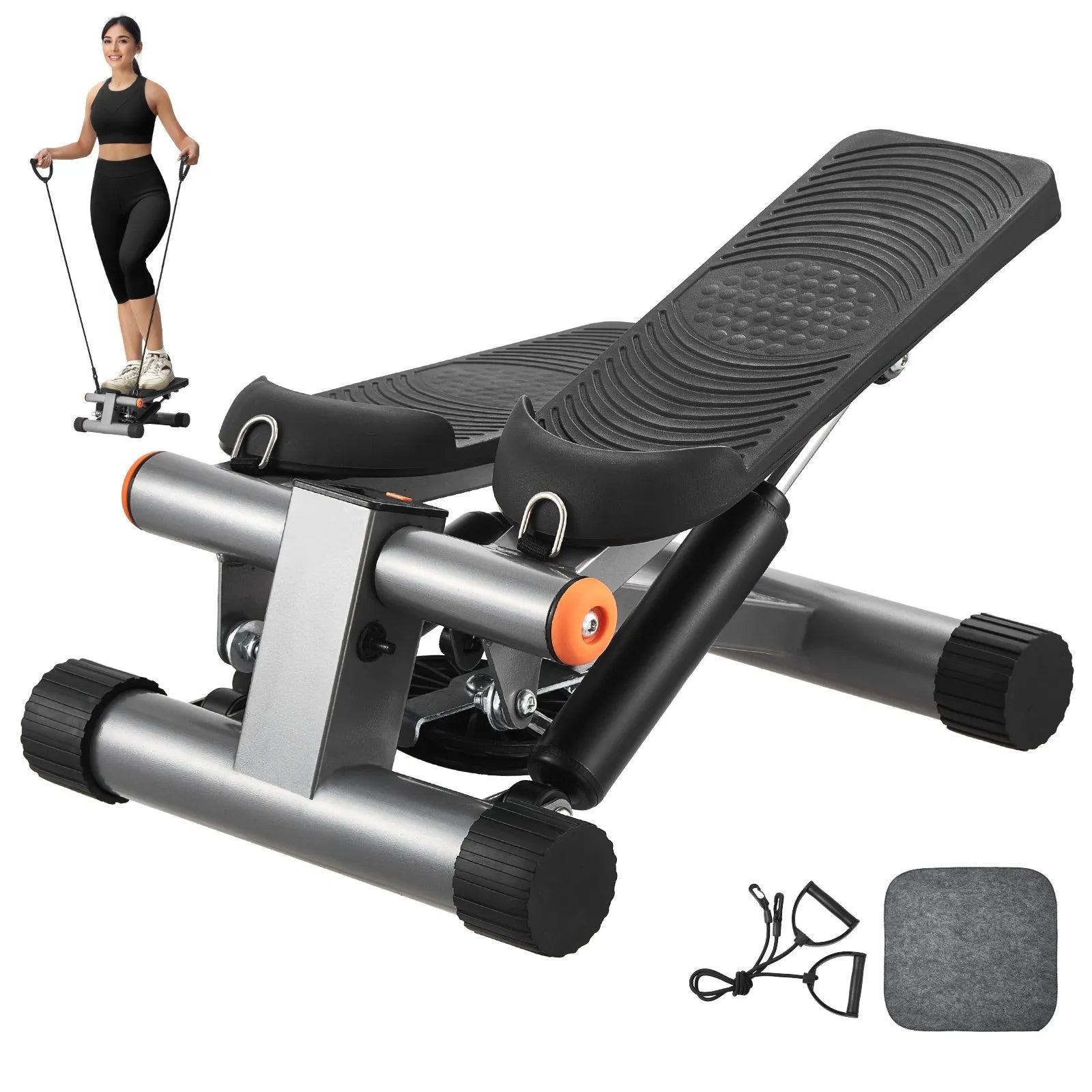 VEVOR Stair Stepper for Exercise at Home Mini Stepper with Resistance Band