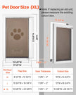 X-Large Metal Pet Door with Double Magnetic Flaps, Weatherproof Dog Door for Interior & Exterior Doors, White