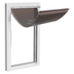 X-Large Metal Pet Door with Double Magnetic Flaps, Weatherproof Dog Door for Interior & Exterior Doors, White