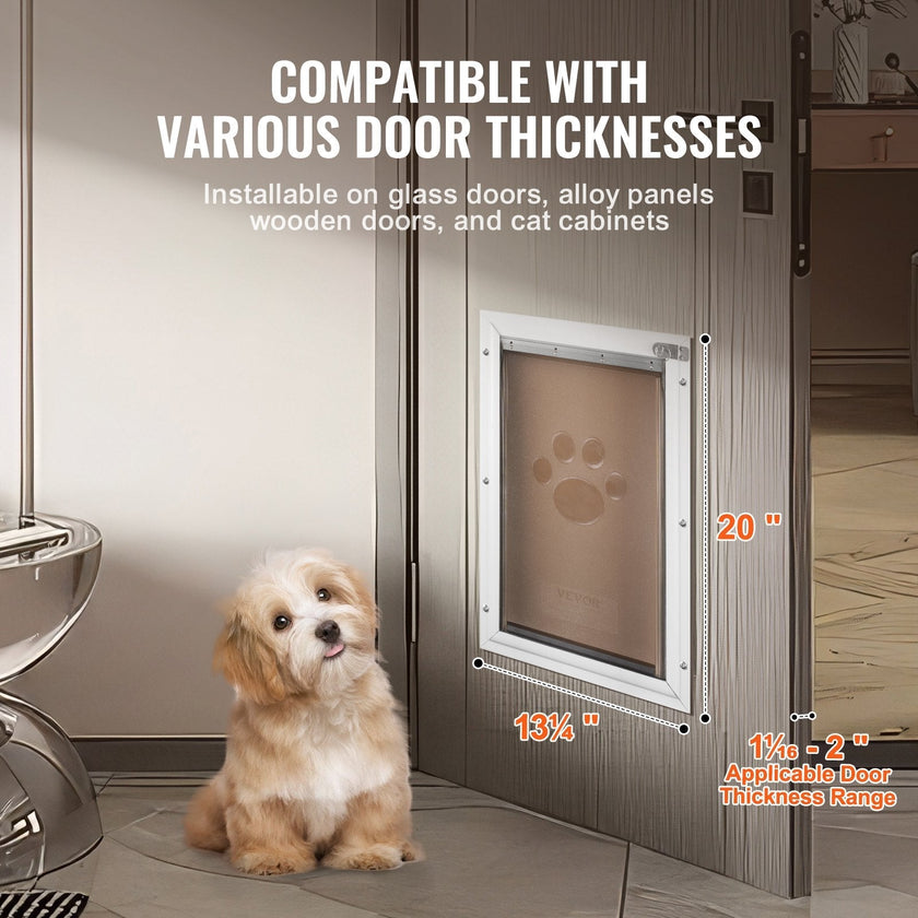 VEVOR Pet Door for Door with Lock and Magnetic Flap System Aluminum Frame Large
