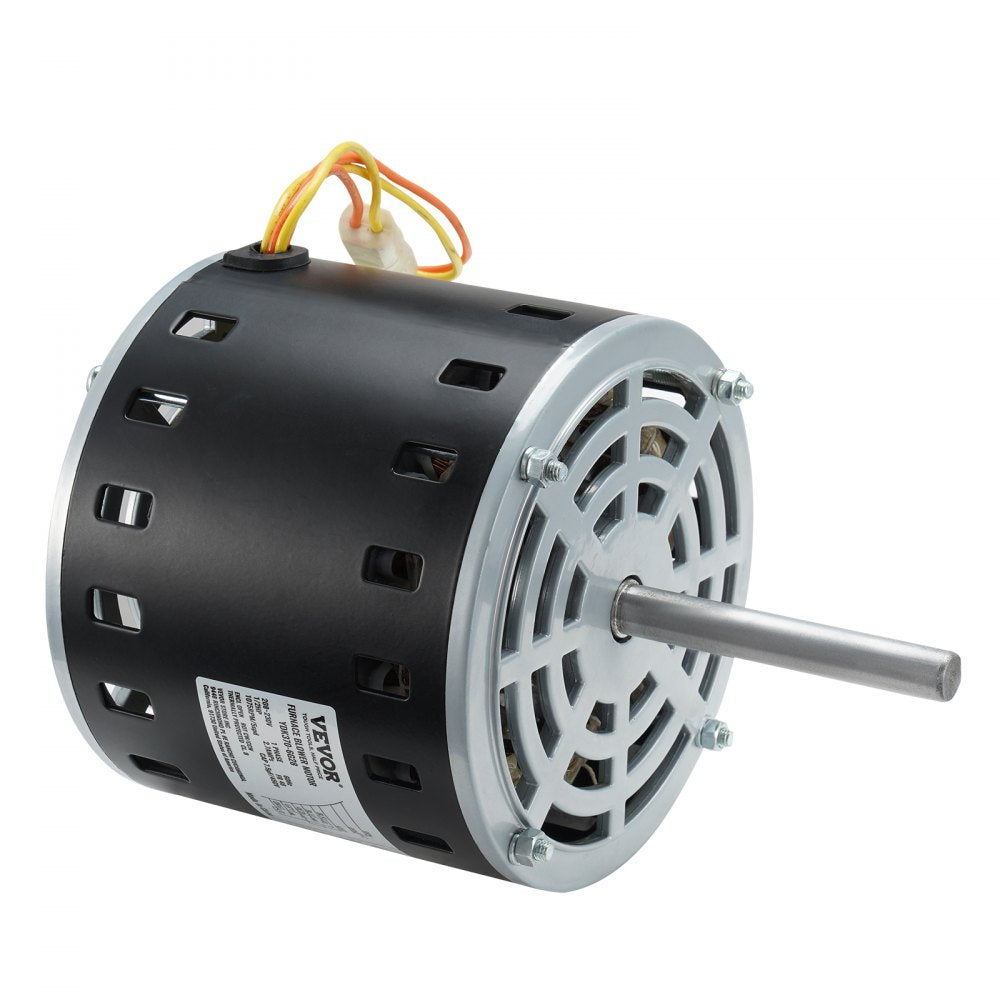 VEVOR 1/2HP Furnace Blower Motor, 208/230V 2.7Amps, 1075RPM 5 Speeds, CW/CCW Rotation, 48 Frame 3.4