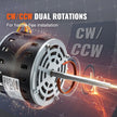 VEVOR 1/3HP Furnace Blower Motor, 110/120V 4.4Amps, 1075RPM 4 Speeds, CW/CCW Rotation, 48 Frame 5.2
