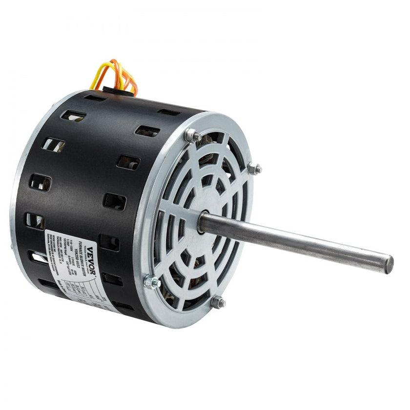 VEVOR 1/3HP Furnace Blower Motor, 110/120V 4.4Amps, 1075RPM 4 Speeds, CW/CCW Rotation, 48 Frame 5.2