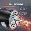 VEVOR 3/4HP Furnace Blower Motor, 208/230V 3.85Amps, 1075RPM 5 Speeds, CW/CCW Rotation, 48 Frame 4.8