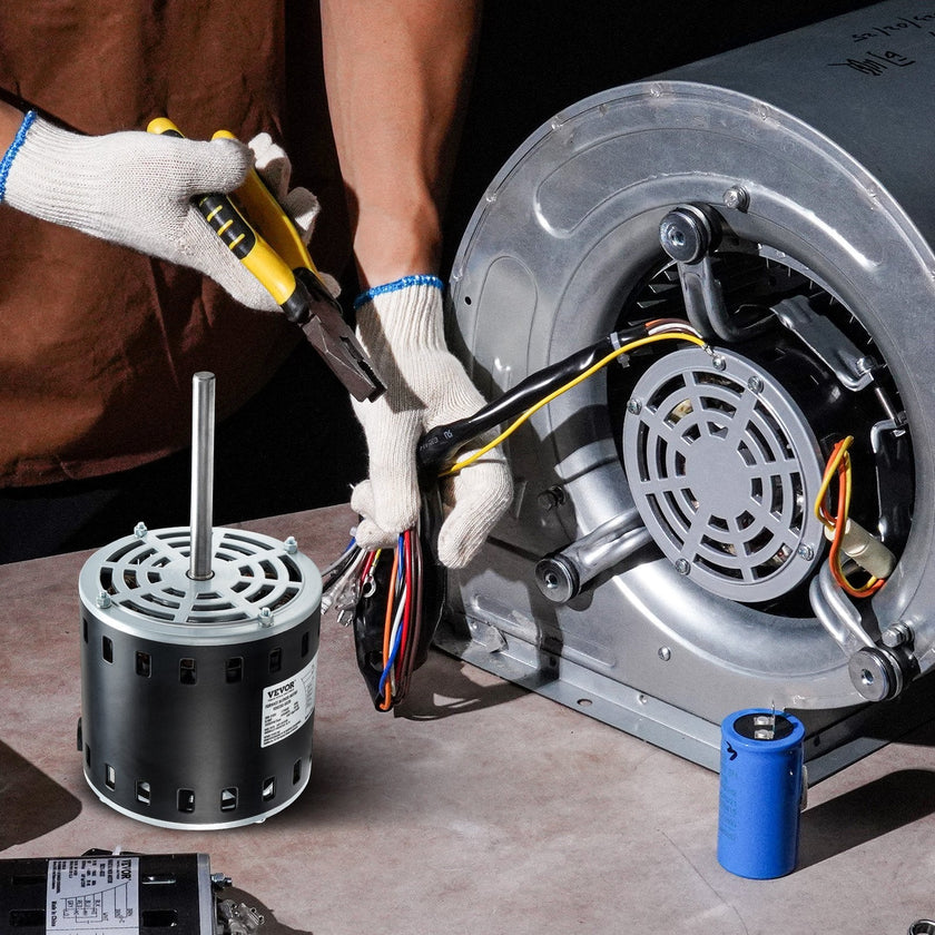 VEVOR 3/4HP Furnace Blower Motor, 208/230V 3.85Amps, 1075RPM 5 Speeds, CW/CCW Rotation, 48 Frame 4.8