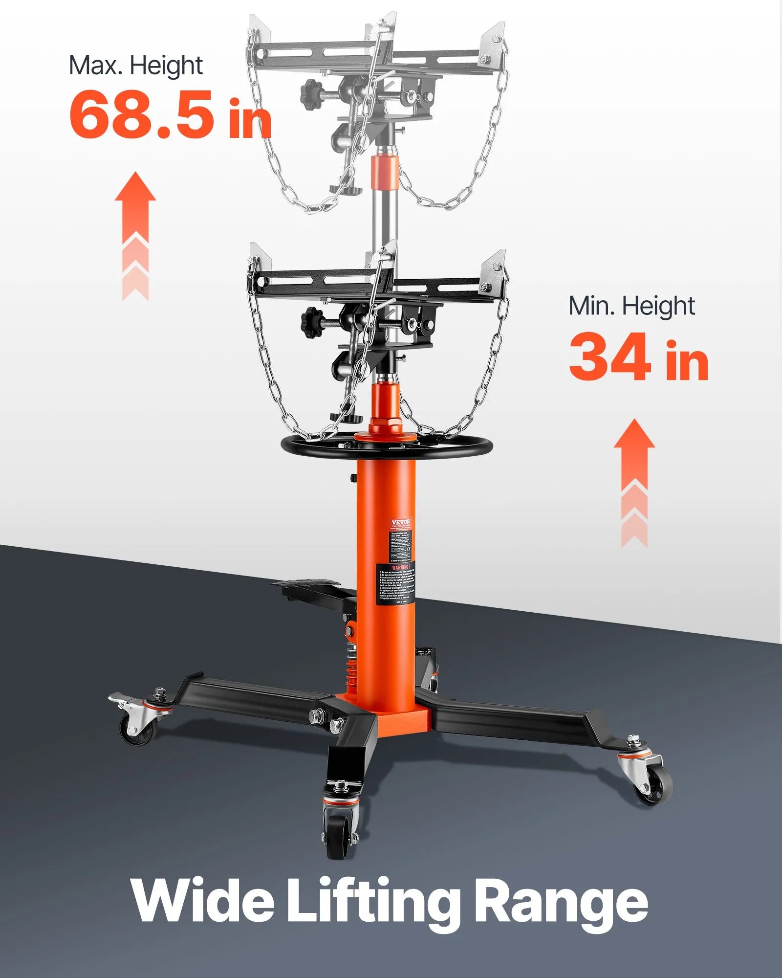 VEVOR Transmission Jack, 1322 LBS Hydraulic Telescoping Transmission Jack, 34.3