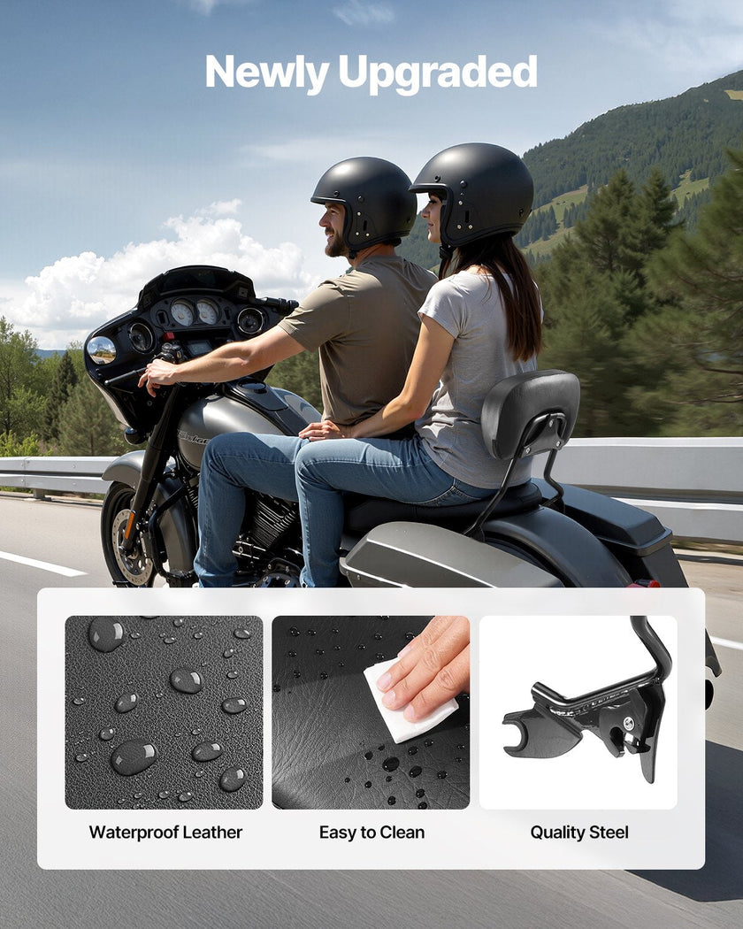 VEVOR Motorcycle Backrest Sissy Bar for Harley-Davidson Touring Models 2009-2024