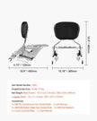 VEVOR Motorcycle Backrest Sissy Bar with Luggage Rack for Harley Touring Models