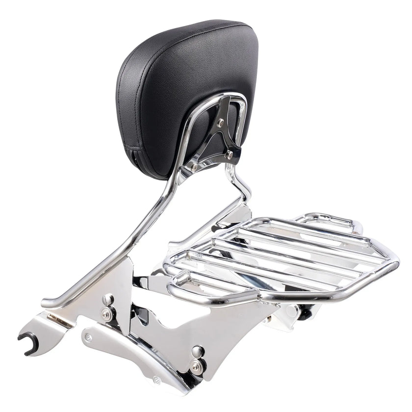 VEVOR Motorcycle Backrest Sissy Bar with Luggage Rack for Harley Touring Models