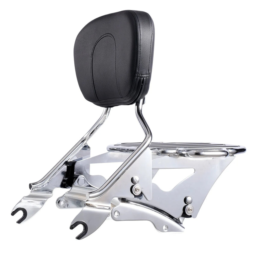 VEVOR Motorcycle Backrest Sissy Bar with Luggage Rack for Harley Touring Models