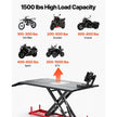 VEVOR Motorcycle Lift Table, 1500 lbs Capacity Electric Hydraulic Lift with Wheel Chock for ATV & Dirt Bikes