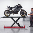 VEVOR Motorcycle Lift Table, 1500 lbs Capacity Electric Hydraulic Lift with Wheel Chock for ATV & Dirt Bikes