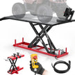 VEVOR Motorcycle Lift Table, 1500 lbs Capacity Electric Hydraulic Lift with Wheel Chock for ATV & Dirt Bikes