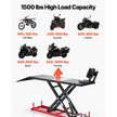 VEVOR Motorcycle Lift Table, 1500 lbs Capacity with Electric Hydraulic Pump & Adjustable Wheel Chock