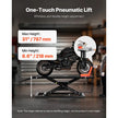 VEVOR Motorcycle Lift Table, 1500 lbs Capacity Pneumatic Motorcycle Jack with Removable Workbench