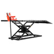 VEVOR Motorcycle Lift Table, 1500 lbs Capacity Pneumatic Motorcycle Jack with Removable Workbench