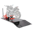 VEVOR Motorcycle Lift Table, 1500 lbs Capacity Pneumatic Motorcycle Jack with Removable Workbench