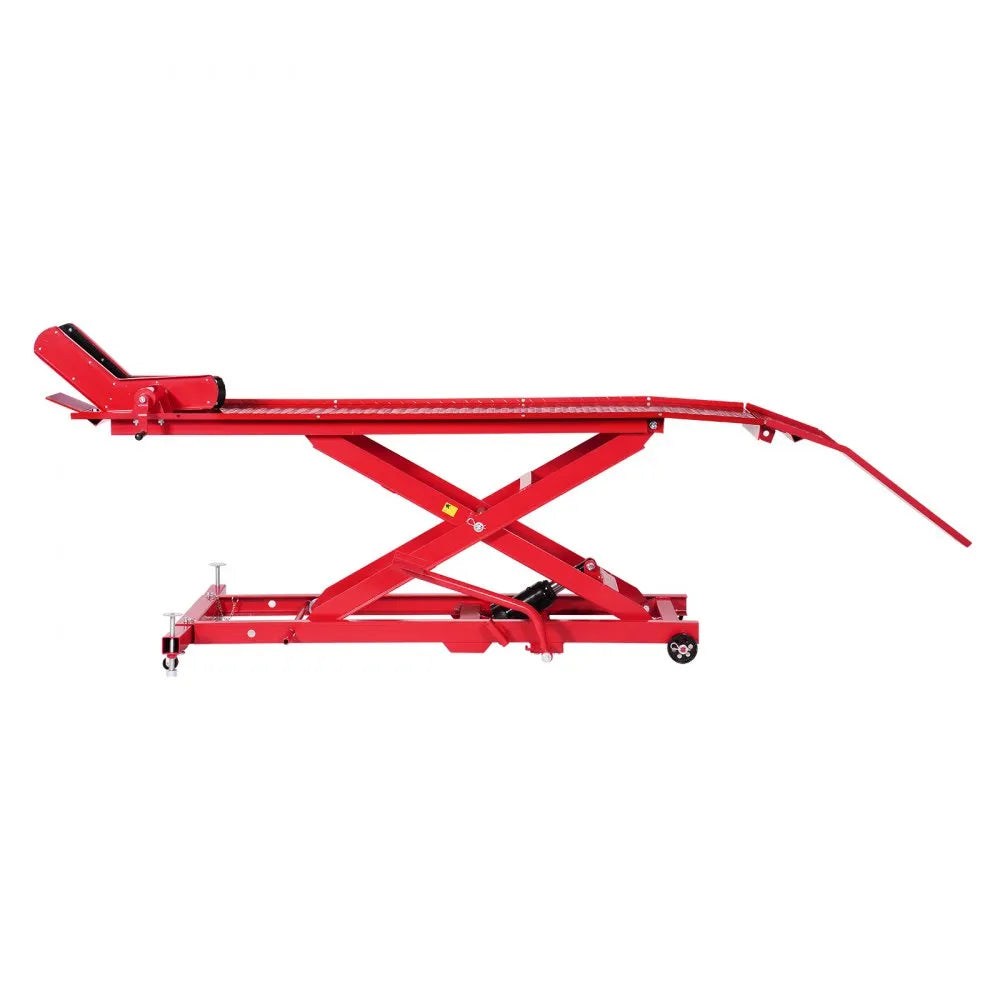 VEVOR Motorcycle Lift Table, 1000 lbs Capacity with 360° Rolling Jack Stand & Security Lock
