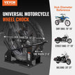 VEVOR Motorcycle Wheel Chock, 1800 lbs Capacity Wheel Cradle Holder, Heavy-duty Steel Motorcycle Front Wheel Stand with 3 Adjustable Holes, For 15