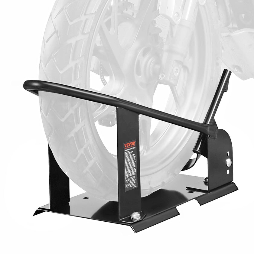 VEVOR Motorcycle Wheel Chock, 1800 lbs Capacity Wheel Cradle Holder, Heavy-duty Steel Motorcycle Front Wheel Stand with 3 Adjustable Holes, For 15