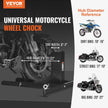 VEVOR Motorcycle Wheel Chock Upright, 1800 lbs Capacity, Heavy-duty Steel Motorcycle Front Wheel Stand with 6 Adjustable Holes, For 15