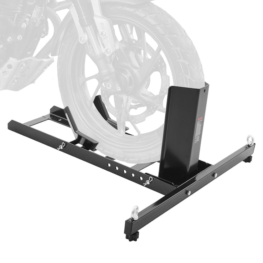 VEVOR Motorcycle Wheel Chock Upright, 1800 lbs Capacity, Heavy-duty Steel Motorcycle Front Wheel Stand with 6 Adjustable Holes, For 15