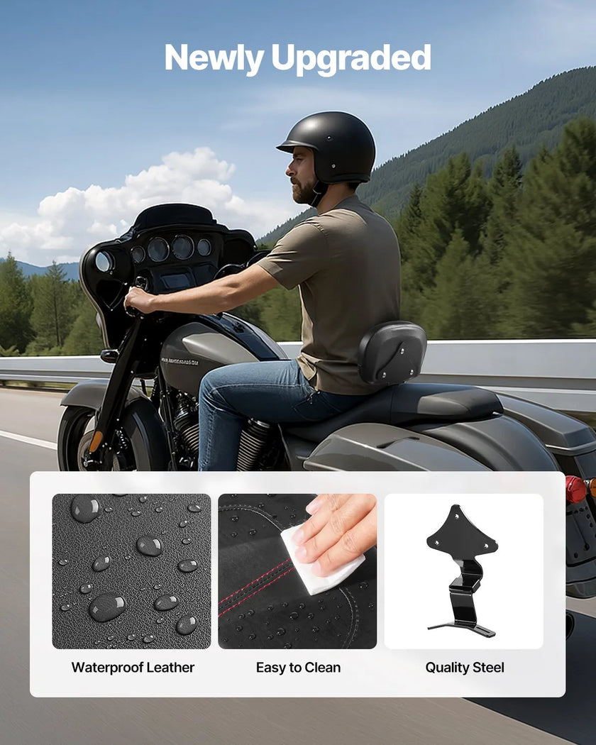 VEVOR Motorcycle Backrest Sissy Bar for Harley Touring Models 2009-2024 12.2 in