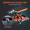 VEVOR Motorcycle Lift, 1100 LBS Motorcycle Lift ATV Scissor Lift Jack with Dolly & Hand Crank, Center Hoist Crank Stand with Wide Deck & Tool Tray for Street Bikes, Cruiser Bikes, Touring Motorcycles