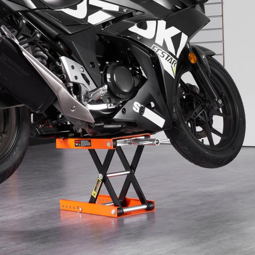 VEVOR Motorcycle Lift, 1100 LBS Motorcycle Scissor Lift Jack with Wide Deck & Safety Pin, 3.7