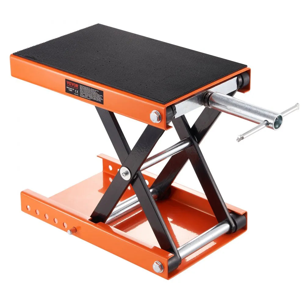 VEVOR Motorcycle Lift, 1100 LBS Motorcycle Scissor Lift Jack with Wide Deck & Safety Pin, 3.7
