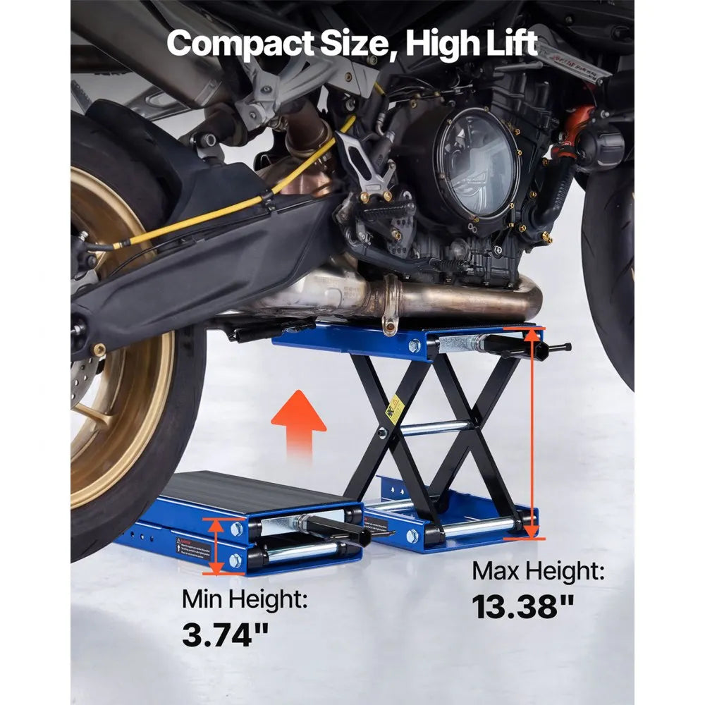 VEVOR Motorcycle Scissor Lift, 1100 lbs Capacity Steel Jack with Center Crank & Lock Pin