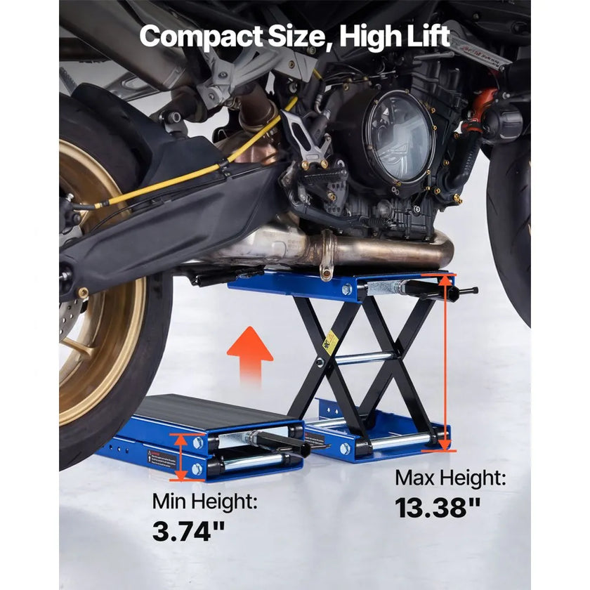 VEVOR Motorcycle Scissor Lift, 1100 lbs Capacity Steel Jack with Center Crank & Lock Pin