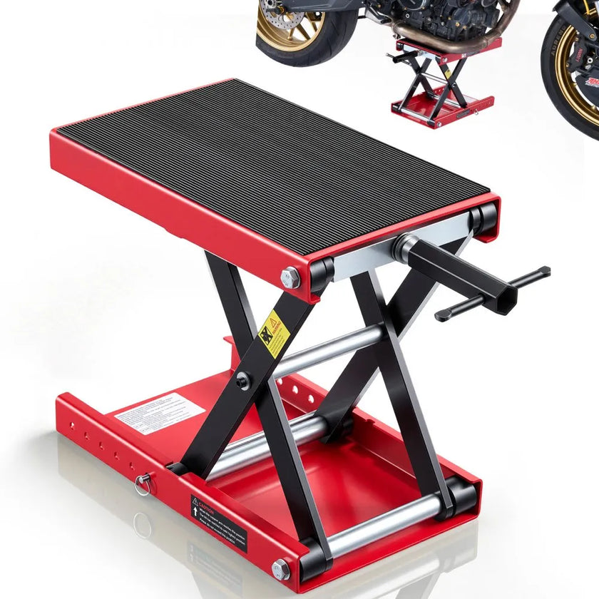 VEVOR Motorcycle Scissor Lift Jack, 1100 lbs Capacity, Wide Deck & Lock Pin, 3.74