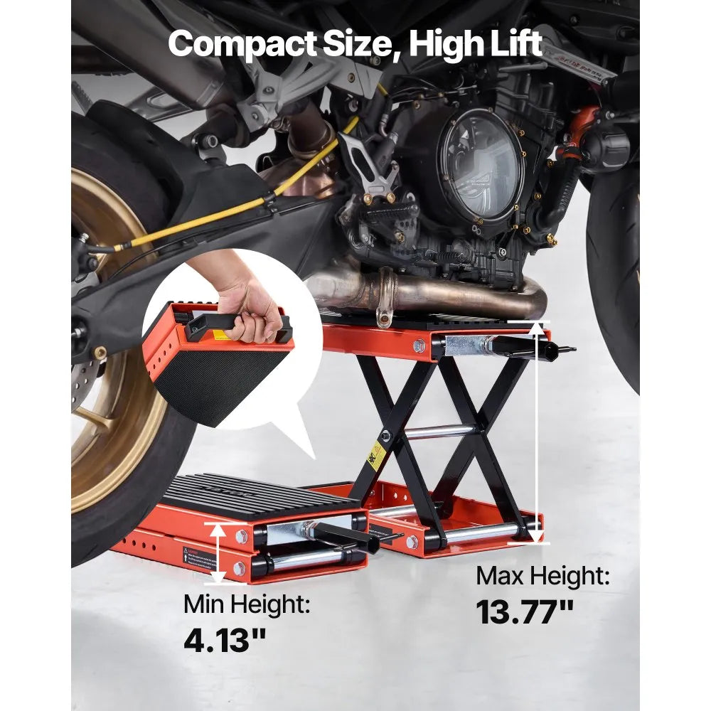 VEVOR Motorcycle Scissor Lift Jack, 1500 lbs Capacity with Lock Pin and Steel Hoist for Touring Motorcycles