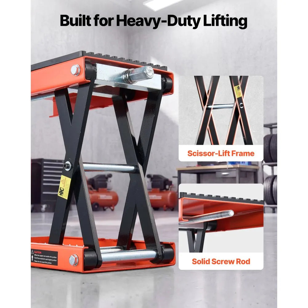 VEVOR Motorcycle Scissor Lift Jack, 1500 lbs Capacity with Lock Pin and Steel Hoist for Touring Motorcycles