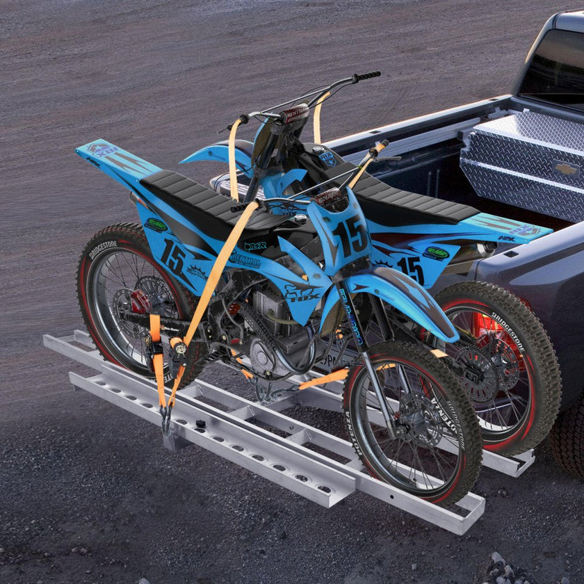 VEVOR Motorcycle Carrier, 2-Bike 600 LBS Aluminum Motorcycle Carrier Hitch Mount, Loading Ramp, Scooter Dirt Bike Trailer Hauler, Ratchet Straps and Stabilizer, for Car, Truck with 2