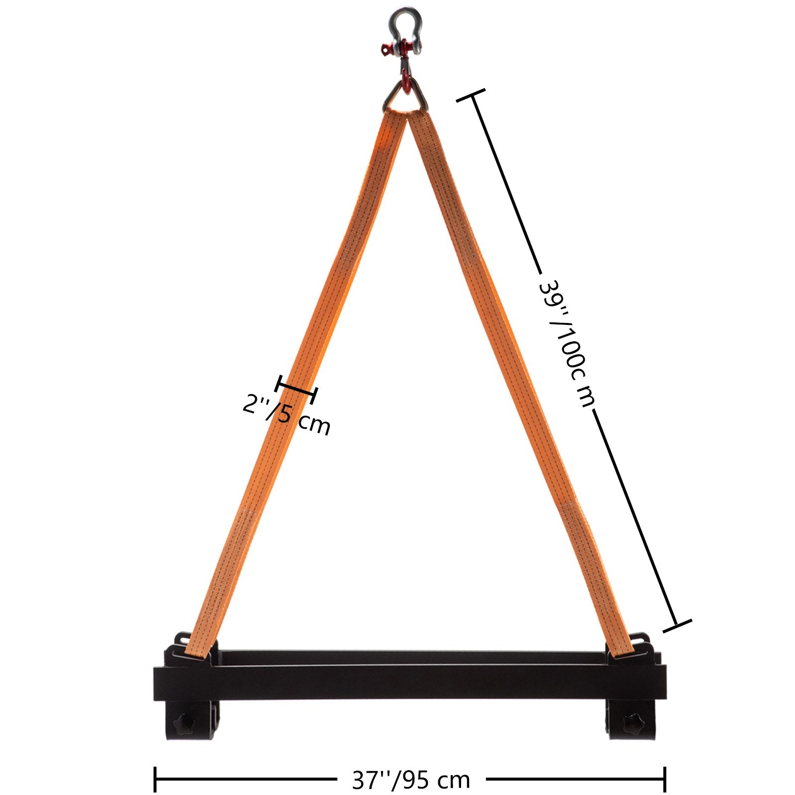 VEVOR Watercraft Lift Sling, 1000lbs Capacity Jet Ski Lift Sling, 39\'\' Watercraft Sling w/Heavy Duty Powder-Coated Steel Brackets, Polyester Lifting Straps for Personal Watercraft, PWC, Jet Ski