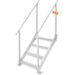 VEVOR Dock Ladder, 30''-38'' Adjustable Height, 500 lbs Load Capacity, Aluminum Alloy 4 Steps Pontoon Boat Ladder with Dual Handrails & Nonslip Rubber Mat, Ideal for Ship/Lake/Pool/Marine Boarding