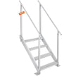 VEVOR Dock Ladder, 30''-38'' Adjustable Height, 500 lbs Load Capacity, Aluminum Alloy 4 Steps Pontoon Boat Ladder with Dual Handrails & Nonslip Rubber Mat, Ideal for Ship/Lake/Pool/Marine Boarding