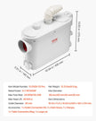 VEVOR Macerator Pump 500W 29 GPM Flow 26 ft Head Lift for Wall-Hung Toilet Sink