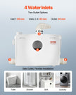 VEVOR Macerator Pump 1200W 48 GPM Flow 33 ft Head Lift for Toilet Basement Sink
