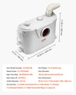 VEVOR Macerator Pump 500W 29 GPM Flow 26 ft Head Lift for Toilet Basement Sink