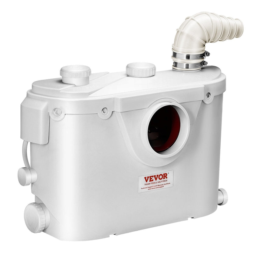 VEVOR Macerator Pump 500W 29 GPM Flow 26 ft Head Lift for Toilet Basement Sink