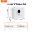 VEVOR Macerator Disposal Pump Basement Macerator Pump 700W with 3 Water Inlets