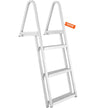VEVOR Dock Ladder, Removable 3 Steps, 350 lbs Load Capacity, Aluminum Alloy Pontoon Boat Ladder with 4'' Wide Step & Nonslip Rubber Mat, Easy to Install for Ship/Lake/Pool/Marine Boarding