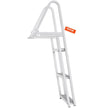 VEVOR Dock Ladder, Removable 3 Steps, 350 lbs Load Capacity, Aluminum Alloy Pontoon Boat Ladder with 4'' Wide Step & Nonslip Rubber Mat, Easy to Install for Ship/Lake/Pool/Marine Boarding